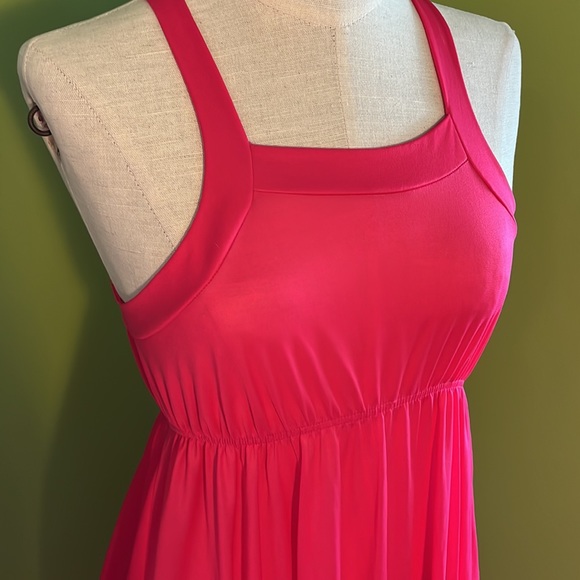 vintage 70s John Kloss hot pink t back gown - Picture 2 of 6